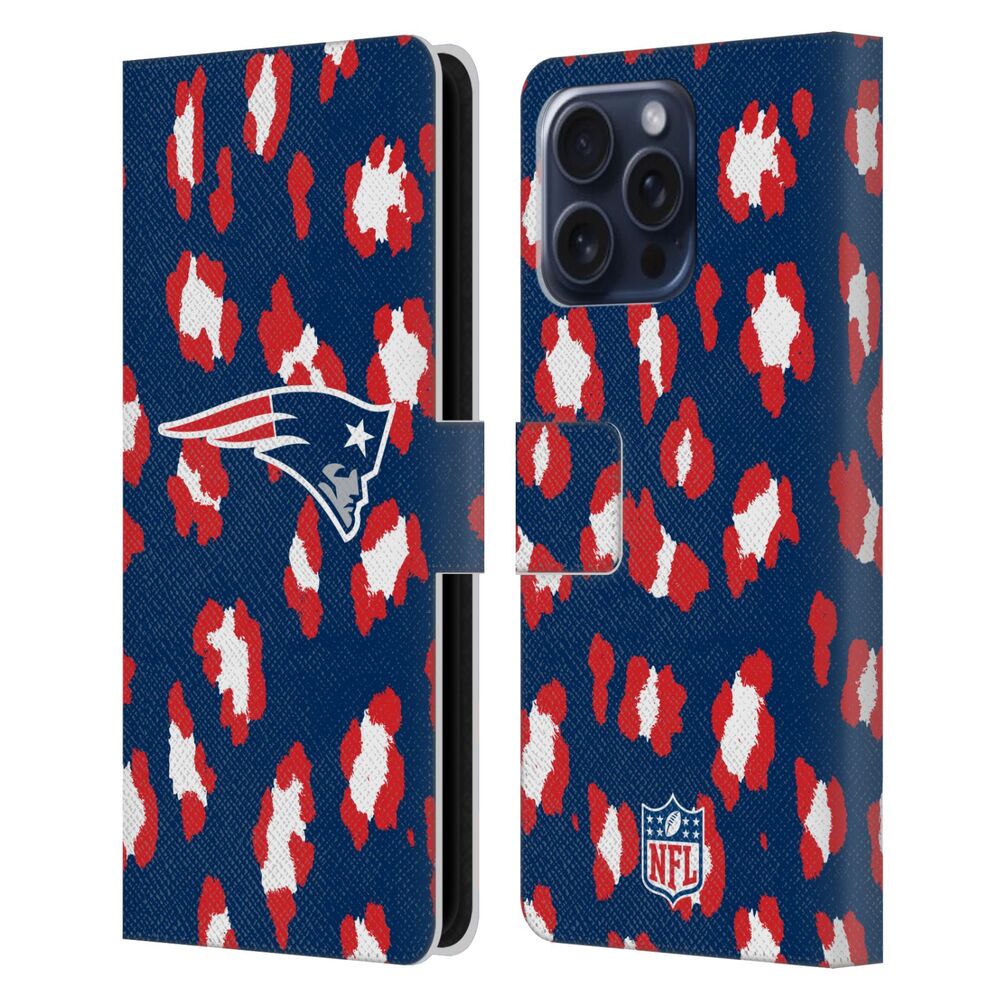 NEW ENGLAND PATRIOTS(NFL) パッツ パッツ - Leopard Animal Print レザー手帳型 / Apple iPhoneケース 【公式 / オフィシャル】